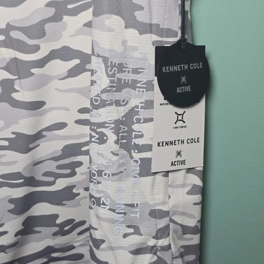Kenneth Cole Active White Camo Tech Jogger Shorts Men's M NWT